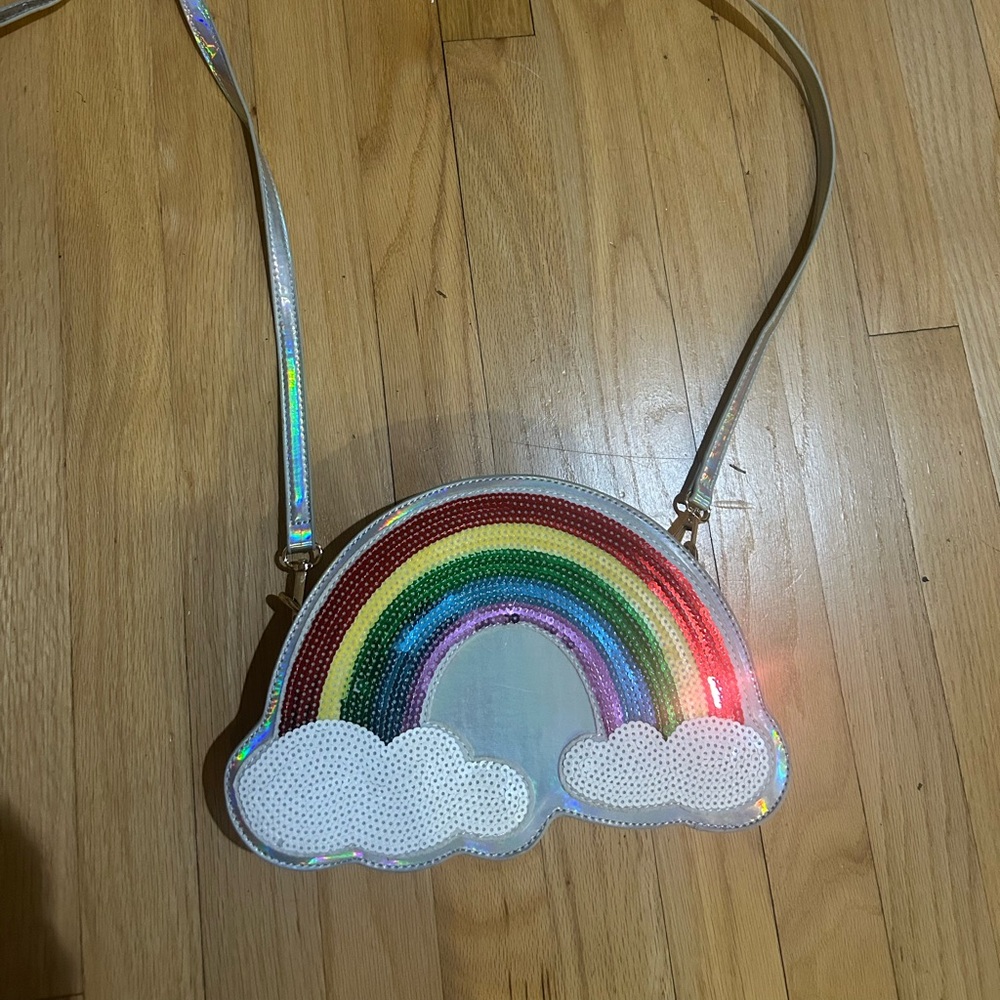 Rainbow Sequin Crossbody Bag 10.5x7.5